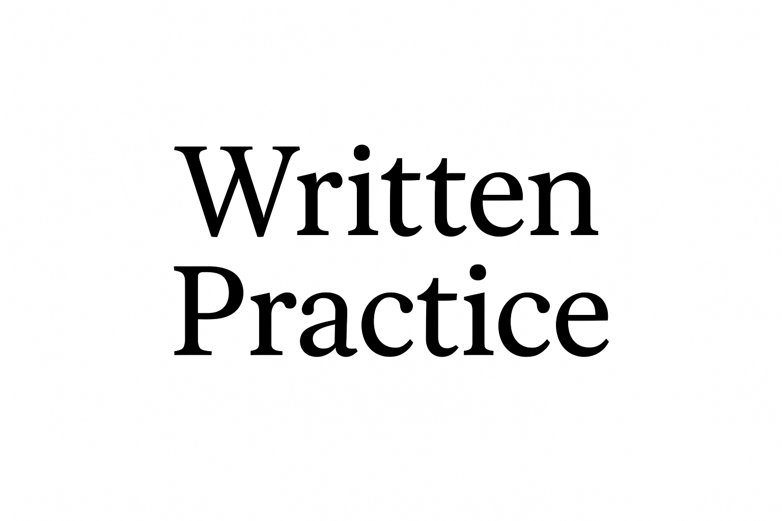 Written practice section cover